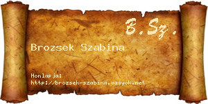 Brozsek Szabina névjegykártya